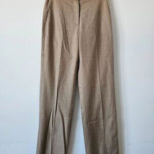 NWT PIAZZA SEMPIONE Brown Wool Flannel Straight Judy Pants 40/6